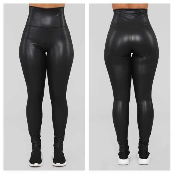 💟🆕 MANDY ➖High Waisted Faux Leather Leggings - Picture 3 of 4